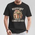 Support Public Libraries Floral Bookshelf T-Shirt Unique Gifts