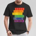 Threadless Grey Sky Chai Rainbow Book Pride Stack Graphic T-Shirt Unique Gifts