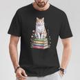 Turkish Van Bookworm Flowers Book Reading Books T-Shirt Unique Gifts