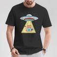 Ufo Abduction Red Panda Reading Book T-Shirt Unique Gifts