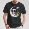 UFO Alien Astronaut Reading Book In Space T-Shirt Unique Gifts