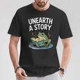 Unearth a Story Frog Reading a Book Summer 2026 T-Shirt Unique Gifts