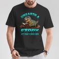 Unearth A Story At The Library Dinosaur Reading T-Shirt Unique Gifts