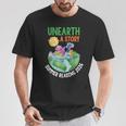 Unearth A Story Summer Reading Program 2026 Animals Book T-Shirt Unique Gifts