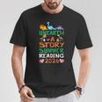 Unearth A Story Summer Reading Program 2026 Dinosaur Book T-Shirt Unique Gifts