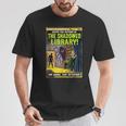 Vintage Horror Comic Book Cover Shadowed Library Zombie T-Shirt Unique Gifts