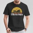 Vintage Reading Book Librarian Retro Sunset T-Shirt Unique Gifts