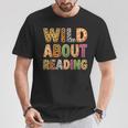 Wild About Reading Book Animal Book Lover Teacher Kids T-Shirt Unique Gifts