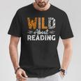 Wild About Reading Books Reader Lover Animals Leopard Zebra T-Shirt Unique Gifts