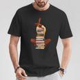 Woman And Books Stack Afro Girl Book Lover T-Shirt Unique Gifts