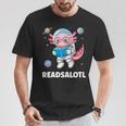 Women's Axolotl Books Readsalotl Reading Bookworm Boys Girls Kids T-Shirt Unique Gifts