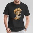 Women's Baby Lizard Small Book Reading Reptile Graphic Portrait T-Shirt Unique Gifts