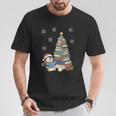 Women's Book Lovers Christmas Tree Reading Penguin Holiday Bookworm T-Shirt Unique Gifts