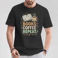 Women's Books Coffee Repeat Book Lover Reader Bookworm T-Shirt Unique Gifts