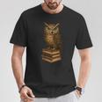Women's Wise Owl Monocle Books Scholar Academic Art T-Shirt Unique Gifts Women's Wise Owl Monocle Books Scholar Academic Art T-Shirt Unique Gifts