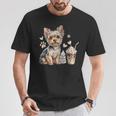 Women's Yorkie Dog Moms Iced Coffee And Books Yorkshire Terrier T-Shirt Unique Gifts