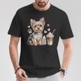 Yorkie Dog Moms Iced Coffee And Books Yorkshire Terrier T-Shirt Unique Gifts