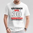 30th Birthday Party Guest List Guest Book 30th Birthday T-Shirt Unique Gifts 30th Birthday Party Guest List Guest Book 30th Birthday T-Shirt Unique Gifts