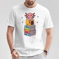 Axolotl Bookworm Girls Cute Book Reading Axolotl Pink T-Shirt Unique Gifts