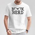 BOOK NERD Glasses Reading Lover Bookworm Teacher Quote Women T-Shirt Unique Gifts
