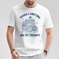 Books & Knitting Are My Therapy Reading Knitting Lover Craft T-Shirt Unique Gifts