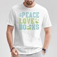 Books Peace Love Bookworm Book Nerd Book Lover Reading T-Shirt Unique Gifts