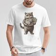 Cat Book Lover Reading Men Women Kids T-Shirt Unique Gifts