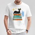 Cat And Books Retro Midcentury Mid Century Aesthetic T-Shirt Unique Gifts Cat And Books Retro Midcentury Mid Century Aesthetic T-Shirt Unique Gifts