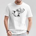 Cat Reading a Book Print T-Shirt Unique Gifts