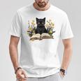 Cat Shirts For Women Book Lover Shirt Cute Cat And Book Premium Tri-Blend T-Shirt Unique Gifts
