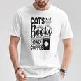 Cats Books And Coffee Kitty Cat Lover T-Shirt Unique Gifts Cats Books And Coffee Kitty Cat Lover T-Shirt Unique Gifts