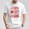 Coffee Cats And Books Lover Reading T-Shirt Unique Gifts Coffee Cats And Books Lover Reading T-Shirt Unique Gifts