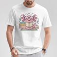 Cute Axolotl Reading Books Cozy Bookworm Fantasy Art Premium Tri-Blend T-Shirt Unique Gifts