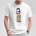 Cute Reading Penguin Women's Tops Book Lovers T-Shirt Unique Gifts Cute Reading Penguin Women's Tops Book Lovers T-Shirt Unique Gifts