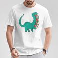 Dinosaur Carrying Book Reading Bookworm Librarian T-Shirt Unique Gifts