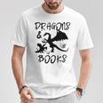 Dragons & Books Reading T-Shirt Unique Gifts