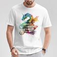 Dragons And Books Watercolor Fantasy Dragon Lover Theme T-Shirt Unique Gifts
