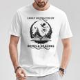 Easily Distracted By Books & Dragons Librarian Book Lover T-Shirt Unique Gifts