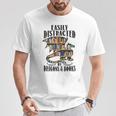 EASILY DISTRACTED BY DRAGONS & BOOKS Medieval Fantasy Reader T-Shirt Unique Gifts