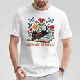 El Salvador Hispanic Heritage Month Book Cute Floral Cat Art T-Shirt Unique Gifts