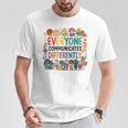 Everyone Communicates Differently Book Kids Teacher T-Shirt Unique Gifts