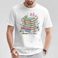 Flourish Dream Thrive Floral Books For Book Lovers T-Shirt Unique Gifts