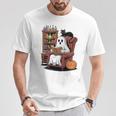 Ghost With Bookshelf Halloween Bookish Premium Tri-Blend T-Shirt Unique Gifts