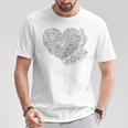 Heart Shaped Adult Coloring Book Style FashionShirt T-Shirt Unique Gifts