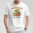 Hoarding Books Like a Dragon Reading T-Shirt Unique Gifts