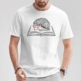 Intellectual Hedgehog Reading Book Literature T-Shirt Unique Gifts