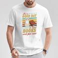 It's A Good Day To Read Books And Pet Cats Literary Quote T-Shirt Unique Gifts