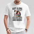 Just A Girl Who Loves Calico Cats And Books Minimal Tee T-Shirt Unique Gifts Just A Girl Who Loves Calico Cats And Books Minimal Tee T-Shirt Unique Gifts