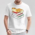 Leopard Gecko Sleeping Books Reading Geckos T-Shirt Unique Gifts