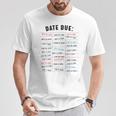 Library Due Date Stamp Card Librarian Book Reading Vintage T-Shirt Unique Gifts Library Due Date Stamp Card Librarian Book Reading Vintage T-Shirt Unique Gifts